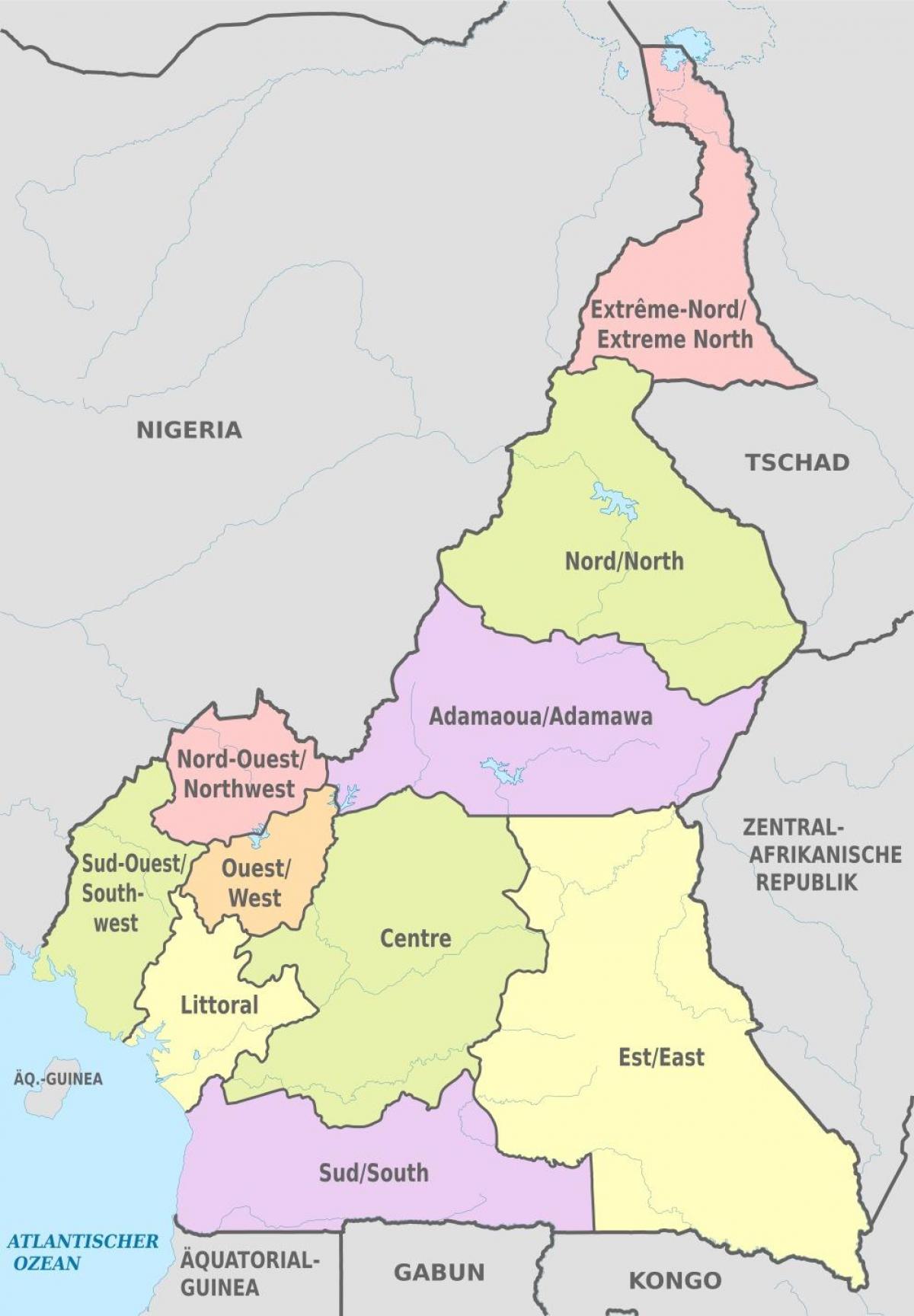 地图行政喀麦隆