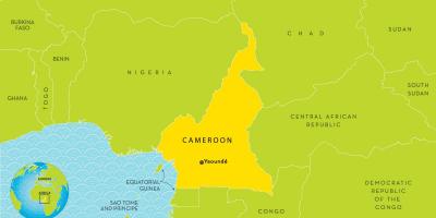 地图喀麦隆和周边国家